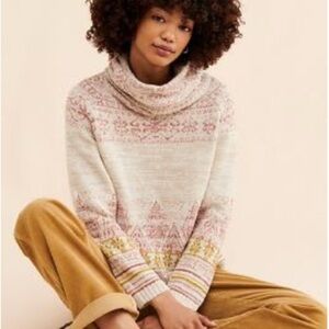 Pilcro Abstract cowl neck sweater, good condition, size small